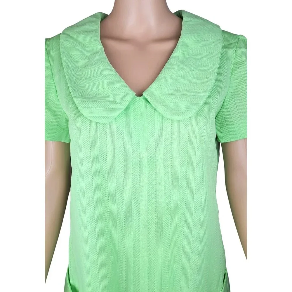 Vintage Handmade Pant Suit Polyester Top Crop Pants Women Large Green 2 Piece - Picture 7 of 16